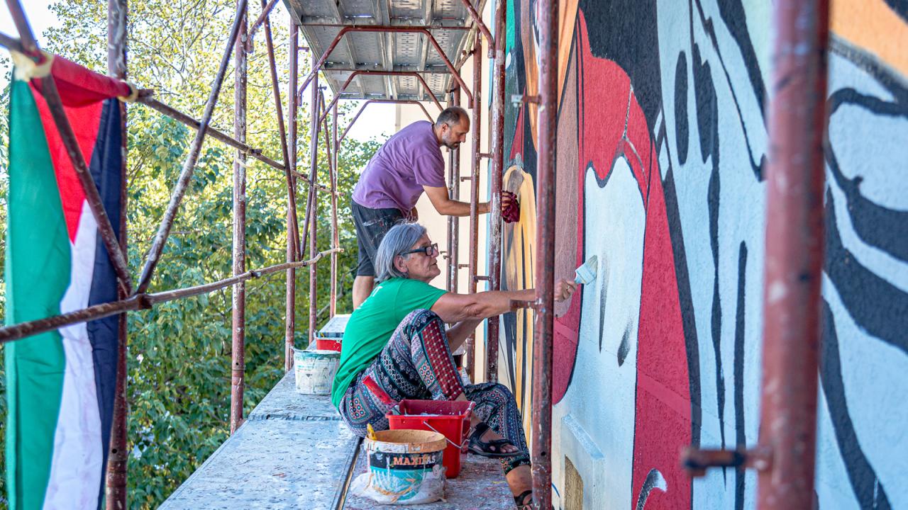 "Duvar resminin ana fikri, Filistinli çocukların gülümsemesidir"