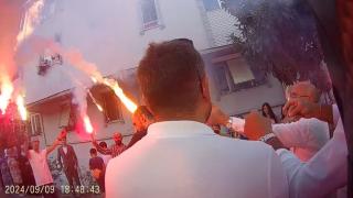 Gelin almada meşale gelinin duvağına düştü: O anlar kamerada