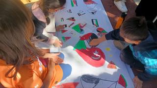 Özgür Filistin'in resmini çizdiler