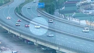 Otoyolda ters yönde ilerledi: Sinyali de yanlış verdi