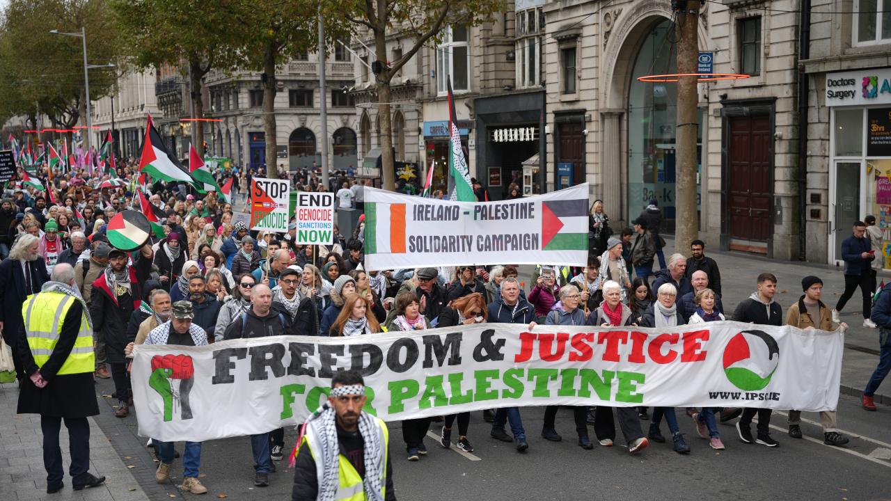 İrlanda'da Filistin'e destek yürüyüşü