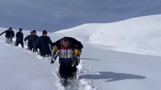 Karda mahsur kalan koyunlar dronla bulundu