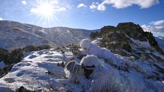 Karlı dağlarda dondurucu soğukta vatan nöbeti