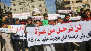 Gazze'de Trump'ın Gazze'yi "devralma" ve Filistinlileri zorla yerinden etme planı protesto edildi