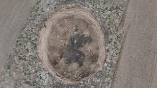 Konya'da daha önce doldurulan obruk yeniden çöktü