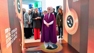 Emine Erdoğan, BM'deki "Sıfır Atık Enstelasyon Sergisi"ni ziyaret etti