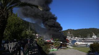 Fethiye'de tekne yangını
