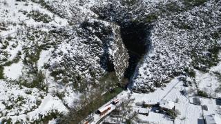 Ulukaya Şelalesi ve Kanyonu'nda kar güzelliği