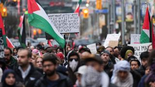 Kanada'da binlerce kişi Filistin'e destek için yürüdü