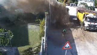 Bodrum'da isale hattı patladı: Su metrelerce yükseğe fışkırdı