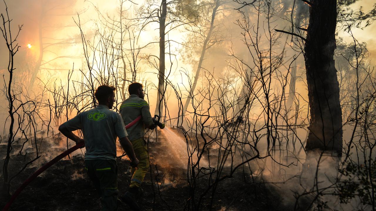 Orman yangınına ekiplerin müdahalesi gece gündüz devam ediyor