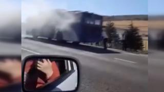 Ankara’da seyir halindeki otobüste yangın çıktı