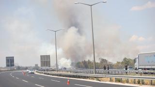 Kırklareli'nde ağaçlık alanda yangın: Otoyol trafiğe kapatıldı
