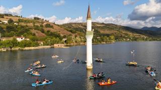 Samsun'da Batık Minare çevresi su sporları tutkunlarını ağırlıyor