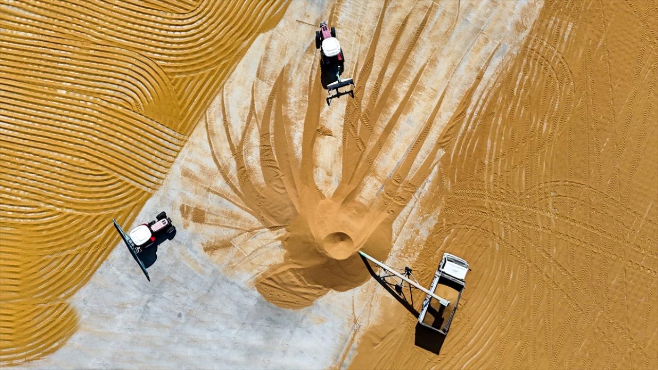 Gaziantep’te buğday, geleneksel yöntemlerle kurutuluyor