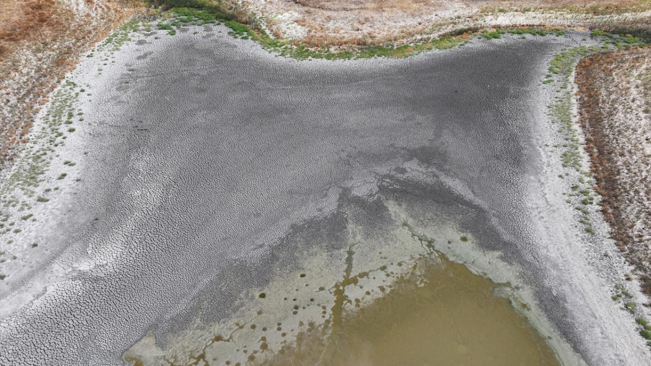 Edirne'deki Demirhanlı Göleti'nin suyu kuraklık nedeniyle tükenmek üzere