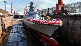 TCG İçel fırkateyninin denize indirme töreni