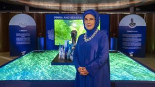 Emine Erdoğan, "Sıfır Atık Mavi-Damla Damla" sergisinin açılışına katıldı