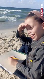 Gazzeli küçük kız, umudun resmini çizdi