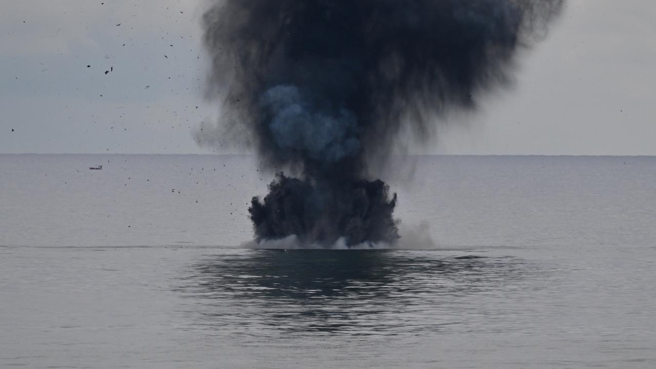 Balıkçıların bulduğu insansız deniz aracı imha edildi