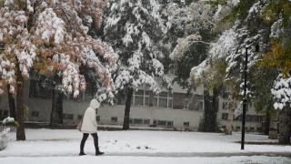 Erzurum'a ekim ayında kar yağdı