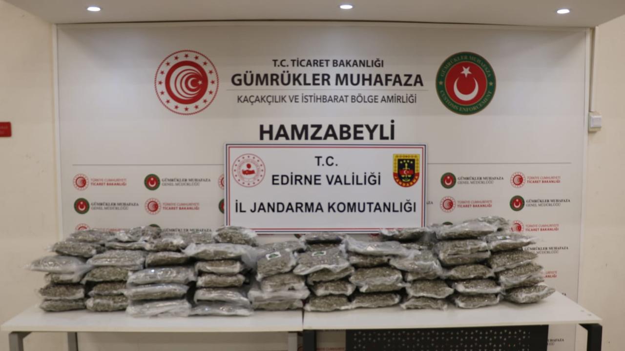 Edirne’de 105,2 kilogram uyuşturucu ele geçirildi
