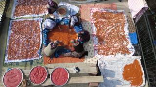 16 malzemeli Demirci tarhanası kış sofraları için hazırlanıyor