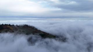 1650 rakımlı Dürtmen Dağı'ndaki "sis denizi" dronla görüntülendi