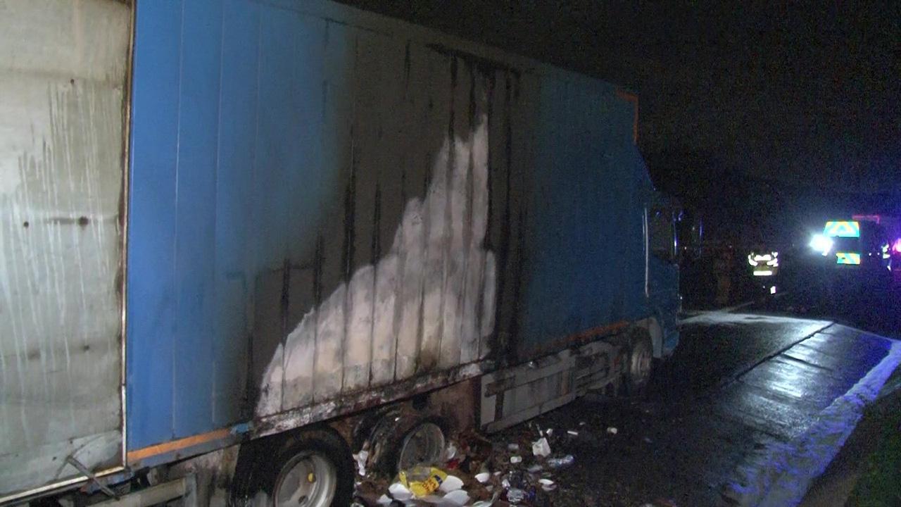 Kuzey Marmara Otoyolu'nda kamyon yangını