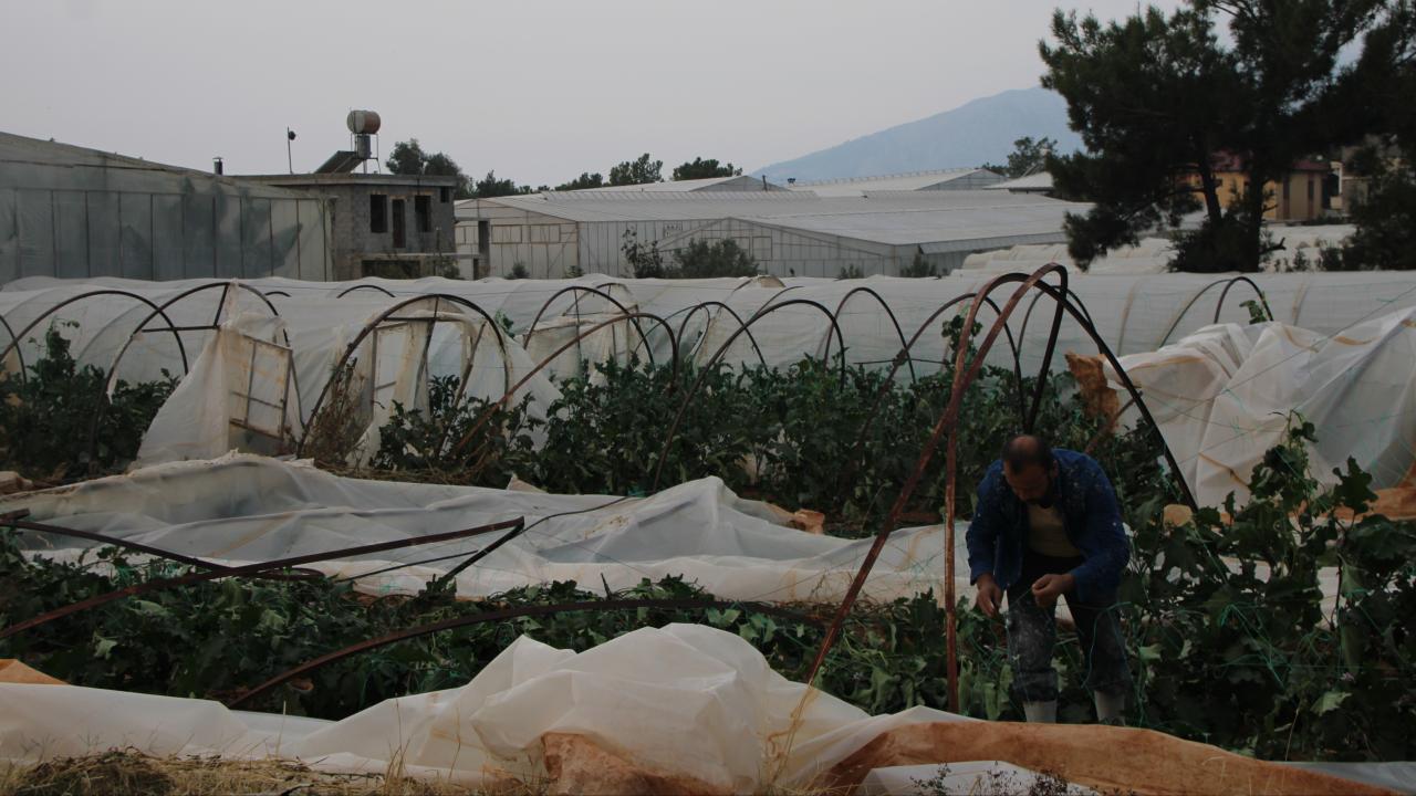 Mersin’deki hortumda 30 sera zarar gördü