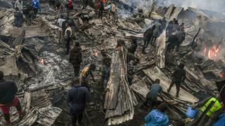 Nairobi'de çıkan yangın çok sayıda evin yanmasına neden oldu