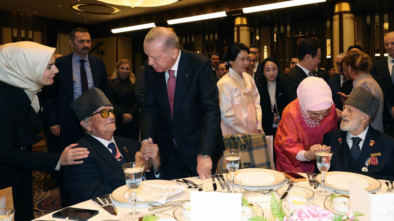 Cumhurbaşkanı Erdoğan, Kore gazileriyle sohbet etti