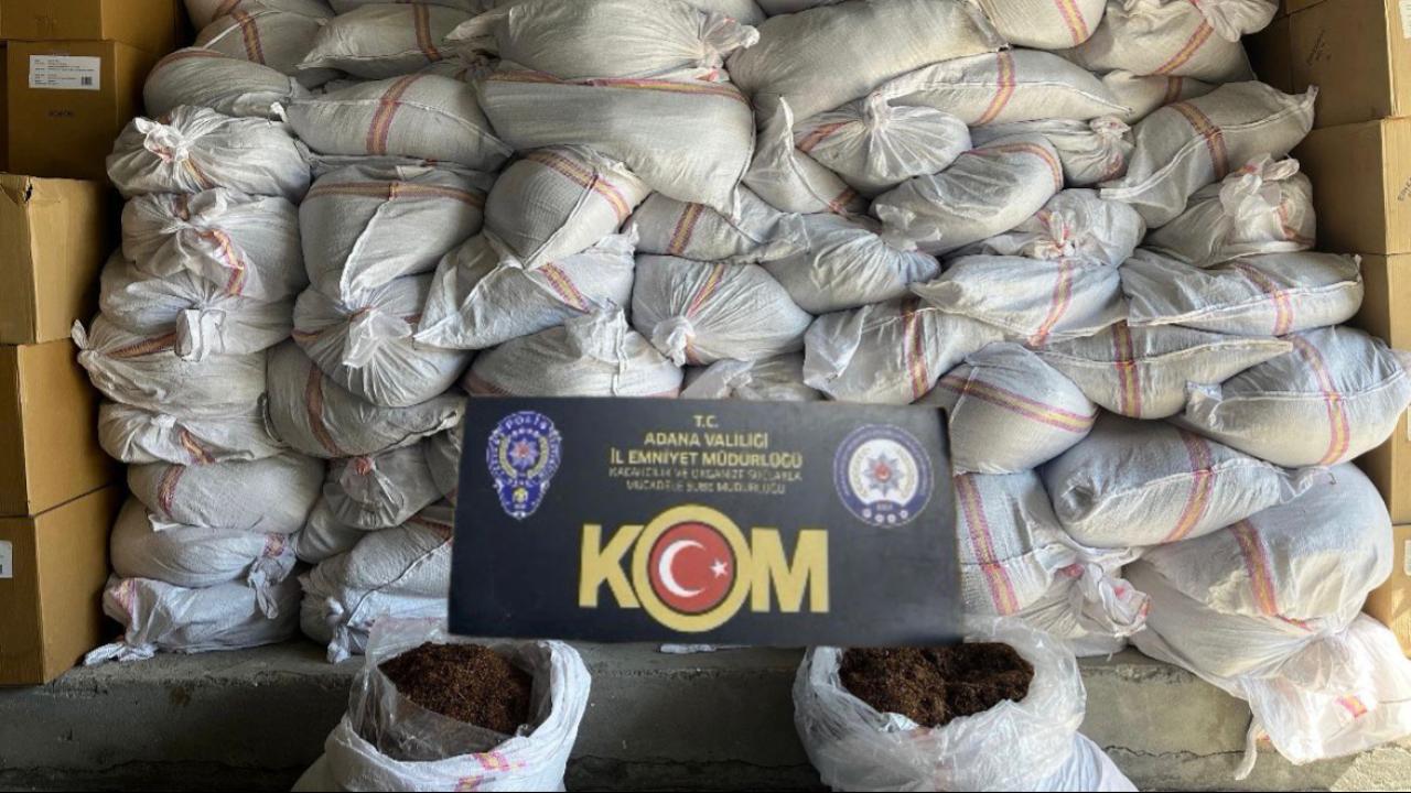 Adana’da tırda 10 ton kaçak tütün ele geçirildi