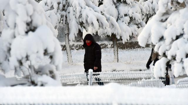 Kars'ın Sarıkamış ilçesinde kar yağışı