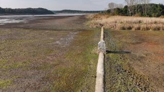 Terkos Gölü'nde suyun çekilmesiyle tarihi yapıların kalıntıları ortaya çıktı