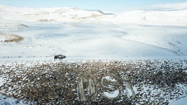 Ağrı'daki Derecek Barajı buzla kaplandı