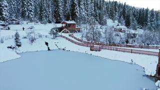 Deresökü Orman Parkı beyaza büründü