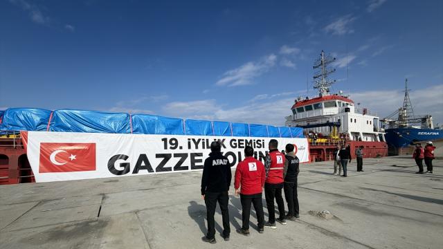 Türkiye'nin 19. "İyilik Gemisi" El-Ariş Limanına ulaştı