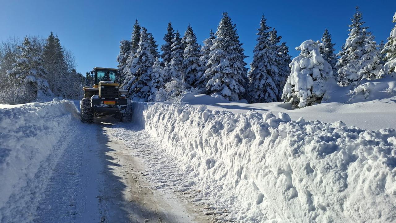 Kastamonu'da kar manzaraları dronla görüntülendi