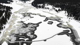 Aladağ Göleti dondu