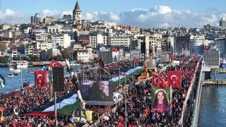 İstanbul'daki Filistin yürüyüşüne yaklaşık 520 bin kişi katıldı