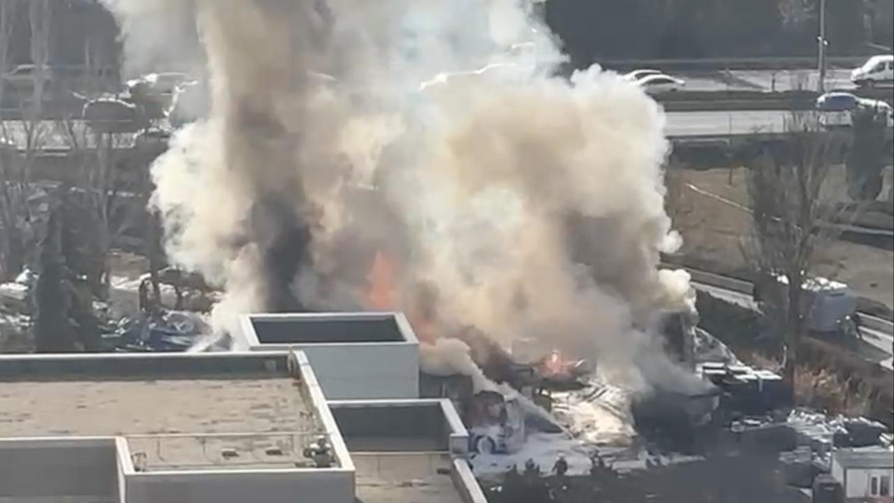 Ankara'da tır parkında yangın