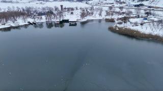 Gölbaşı Gölü buz tuttu