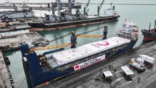 Gazze için hazırlanan 20. İyilik Gemisi uğurlandı