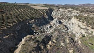 Hatay'da 400 metrelik fay yarığı oluşan zeytinlikte "toprak kayması" sürebilir uyarısı