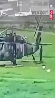 Kolombiya'da askeri helikoptere yıldırım çarptı