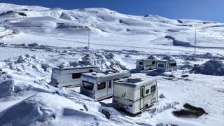 Kış turizm merkezi Erciyes, karavan tutkunu kayakseverlerin yeni rotası oldu