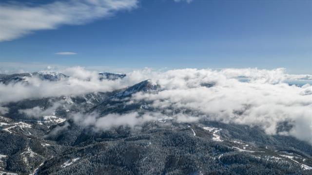 Ilgaz ve Yaralıgöz dağlarında kar manzarası havadan görüntülendi
