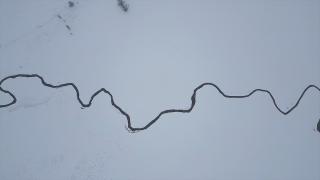 Bayburt'ta menderesler karla kaplandı