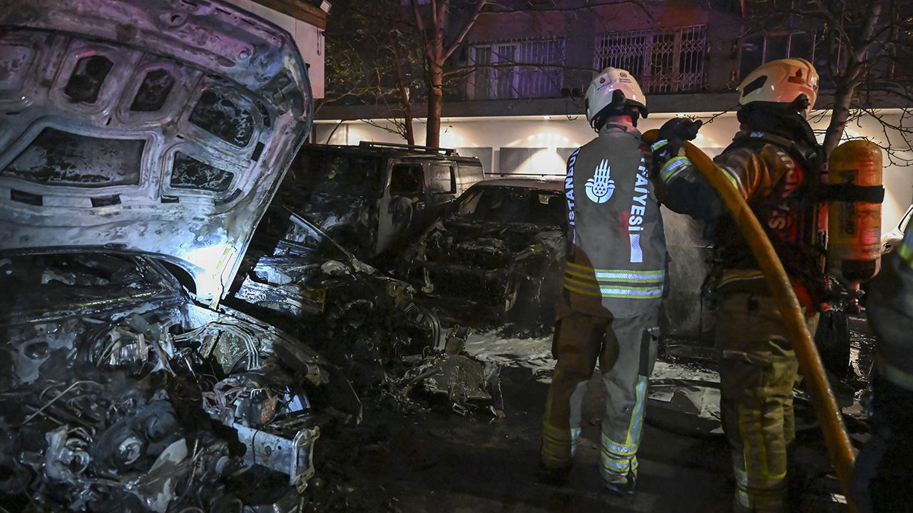 Bir araç yandı, 14 lüks araç kül oldu